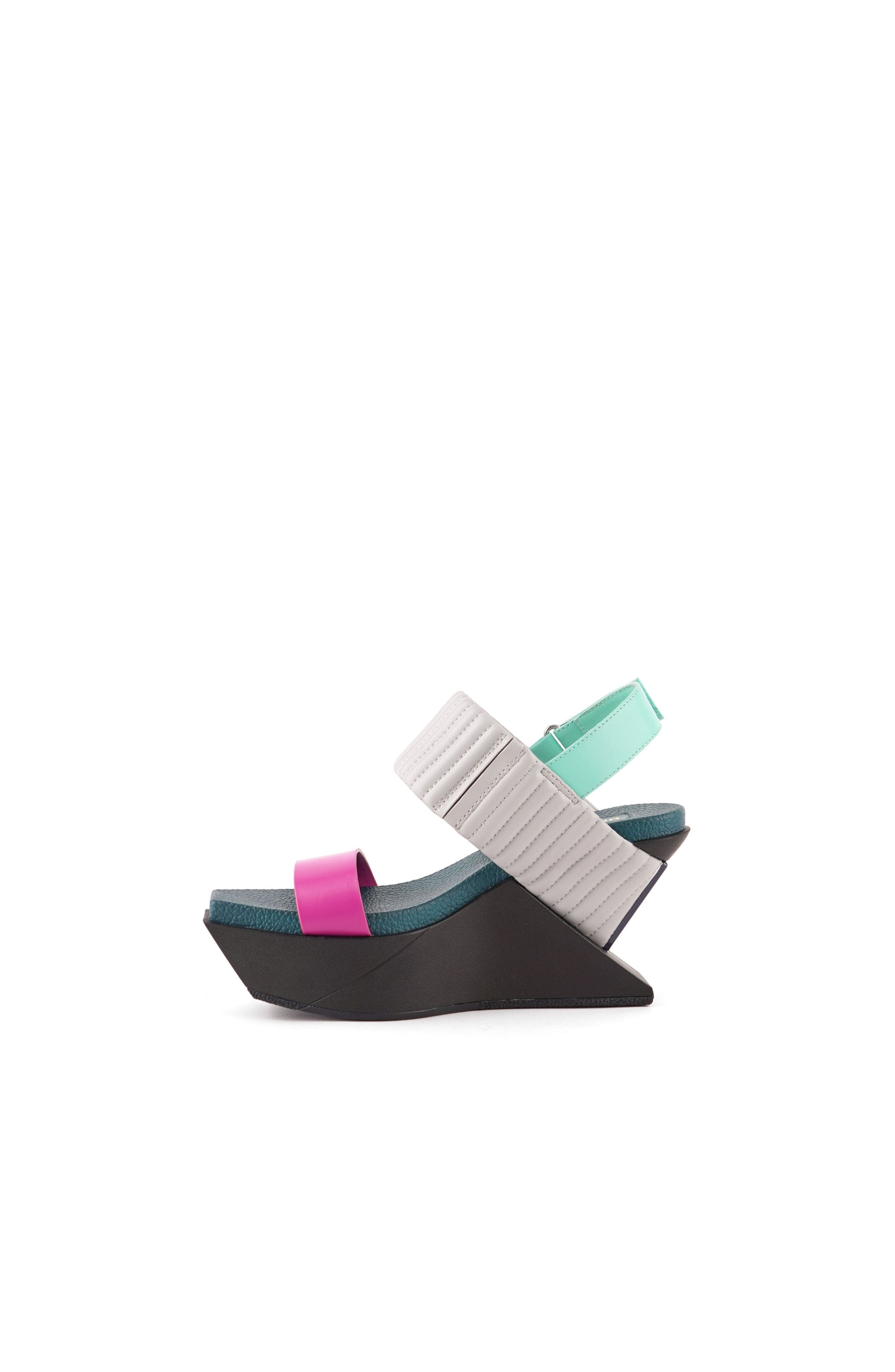 Delta Wedge Puffier Sandals, Alternate, color, Fuchsion