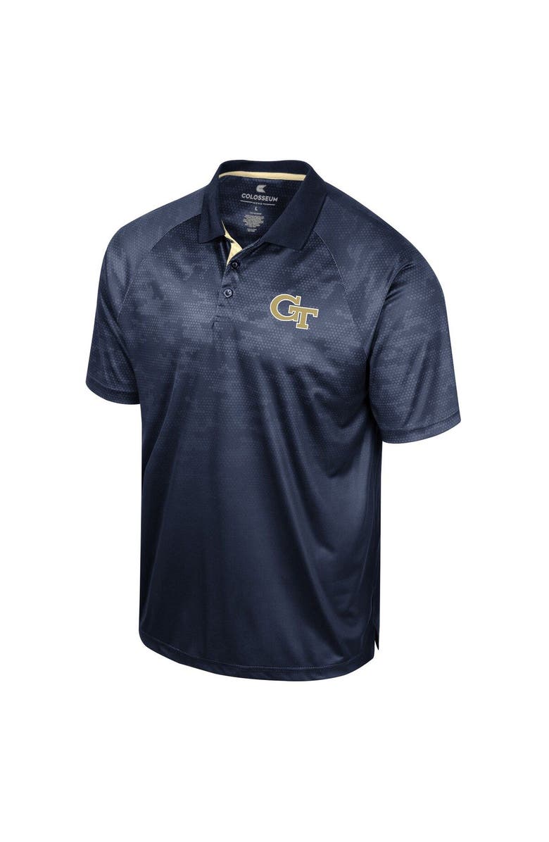 COLOSSEUM Men's Colosseum Navy Georgia Tech Yellow Jackets Honeycomb Raglan Polo, Alternate, color,