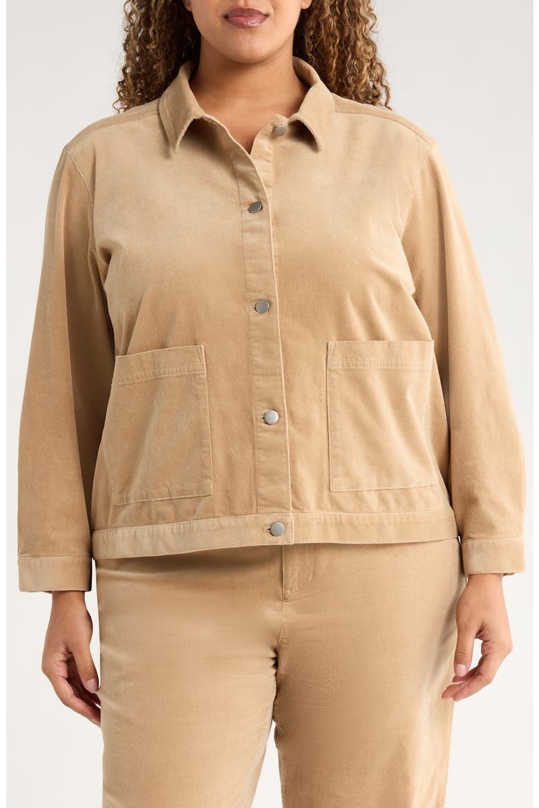 Classic Collar Corduroy Jacket, Alternate, color, BISCUIT