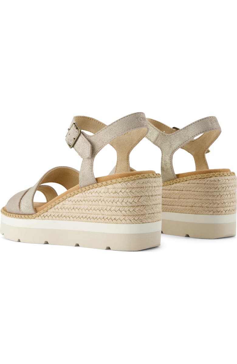 TOMS Darya Platform Wedge Sandal, Alternate, color, Silver