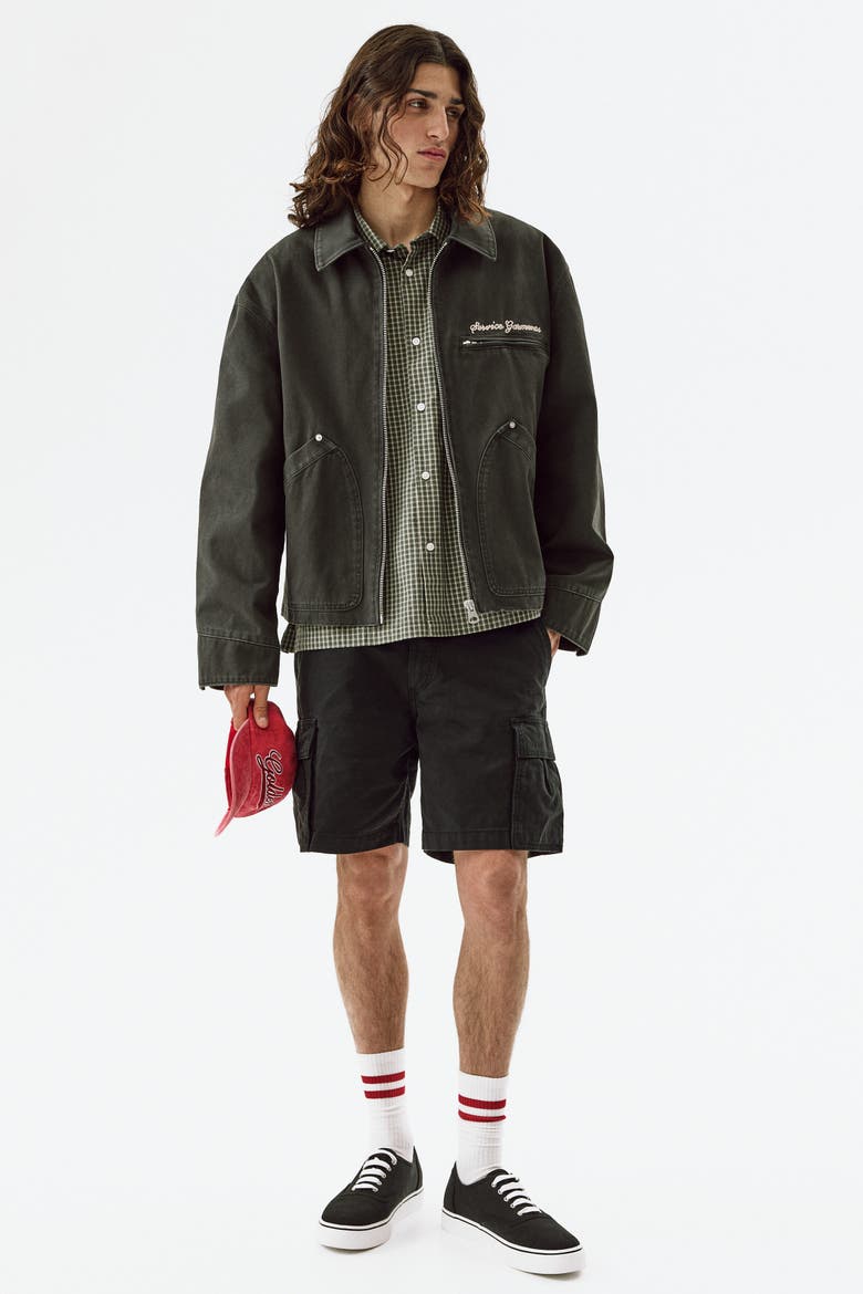Relaxed Fit Cargo Shorts, Alternate, color, Black