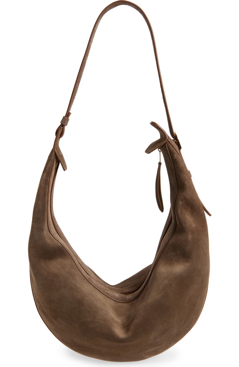 Khaite Augustina Suede Hobo, Alternate, color, Cedar 732