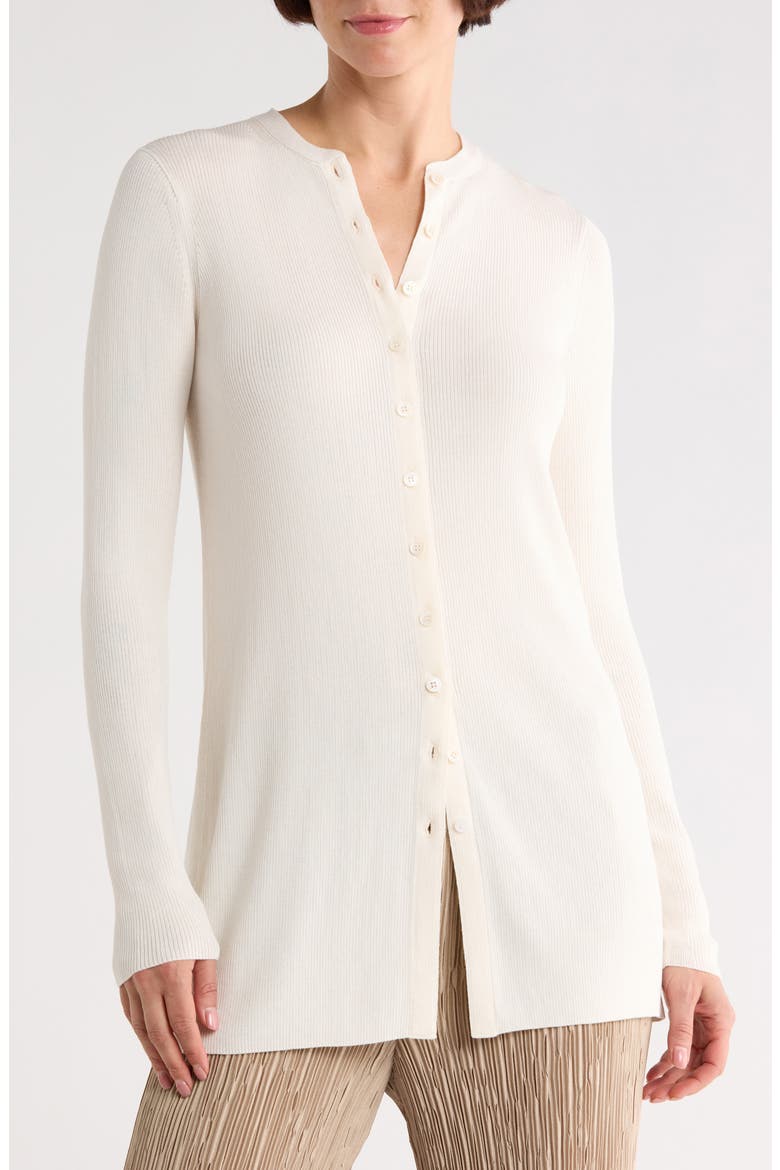 Ribbed Button Front Cardigan, Main, color, CLOUD