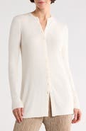 Lafayette 148 New York Ribbed Button Front Cardigan