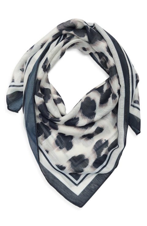 Leopard Print Square Scarf