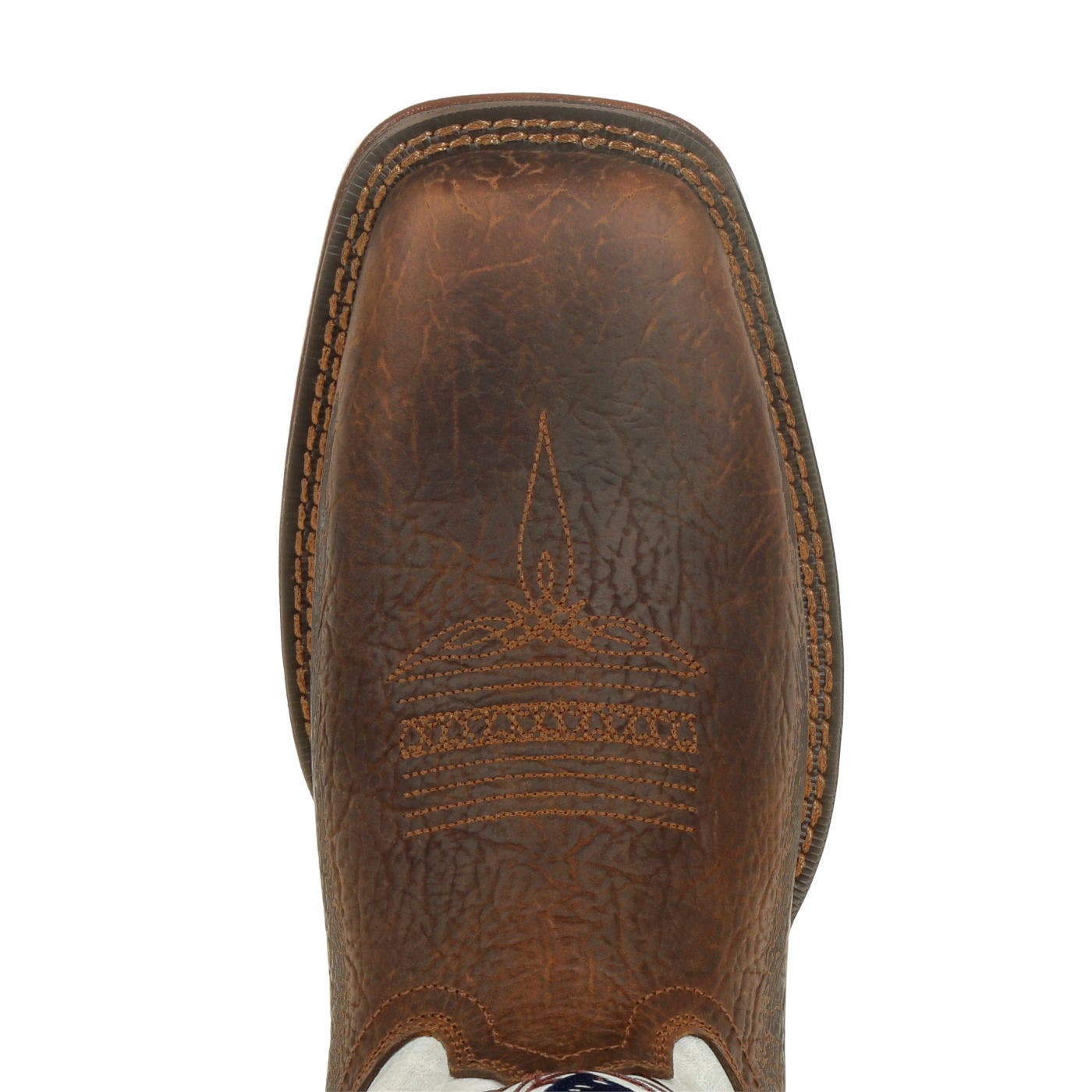 DURANGO Distressed Flag Embroidery Western Boot, Alternate, color, Bay Brown And White