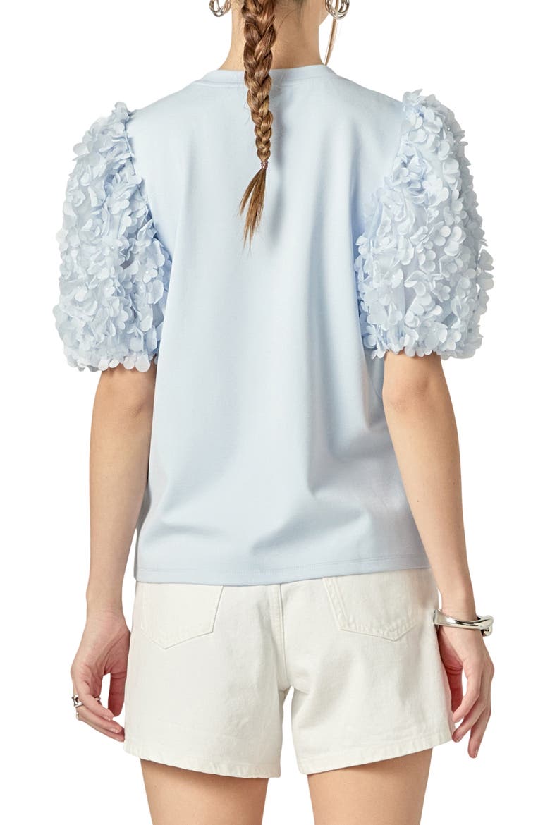 Flower Mixed Media Top, Alternate, color, POWDER BLUE