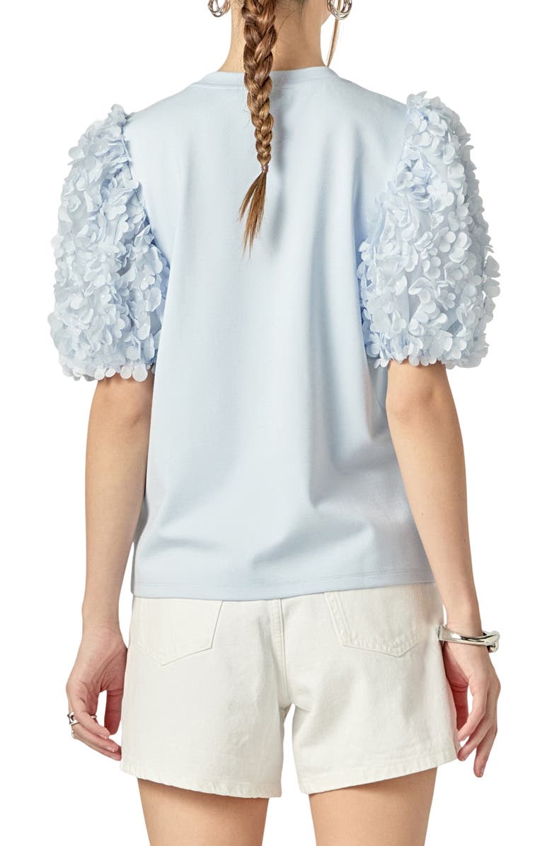 English Factory Flower Mixed Media Top, Alternate, color, Powder Blue