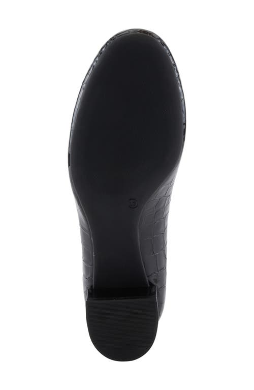 Spring Step Enda Croc Embossed Heel Loafer In Black