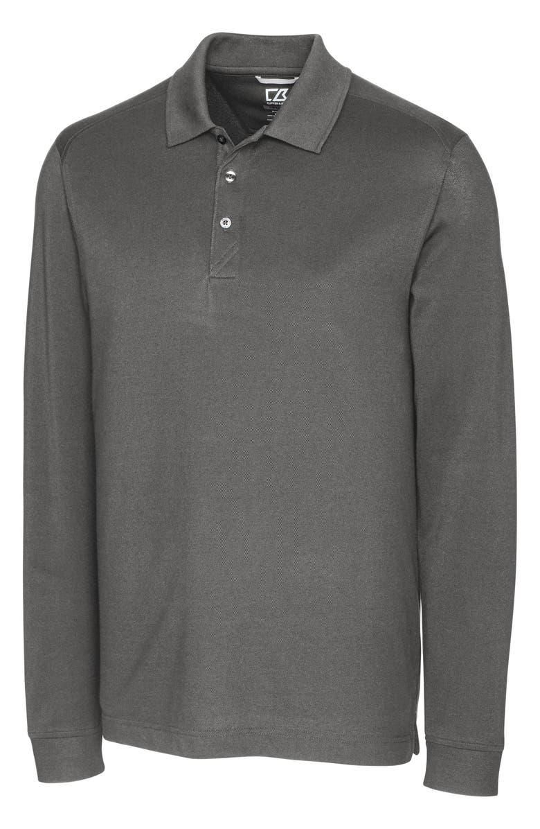 Cutter & Buck Advantage Tri-Blend Long Sleeve Polo, Main, color, Elemental Grey