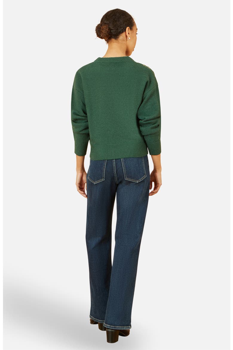 Relaxed Knitted Sequin Sweater, Alternate, color, Green