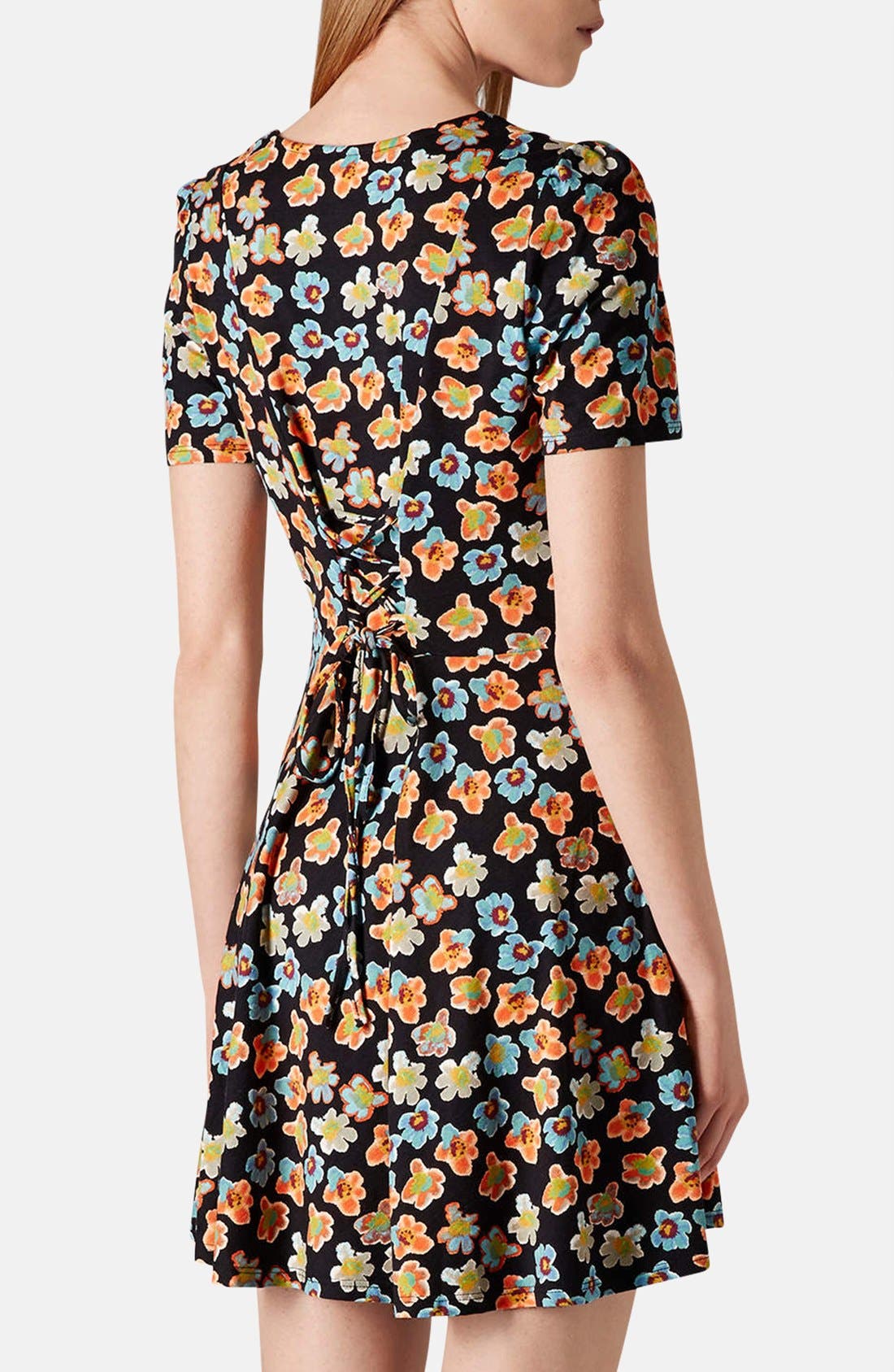 Topshop 'Happy' Floral Jersey Tea Dress (Women) | Nordstrom