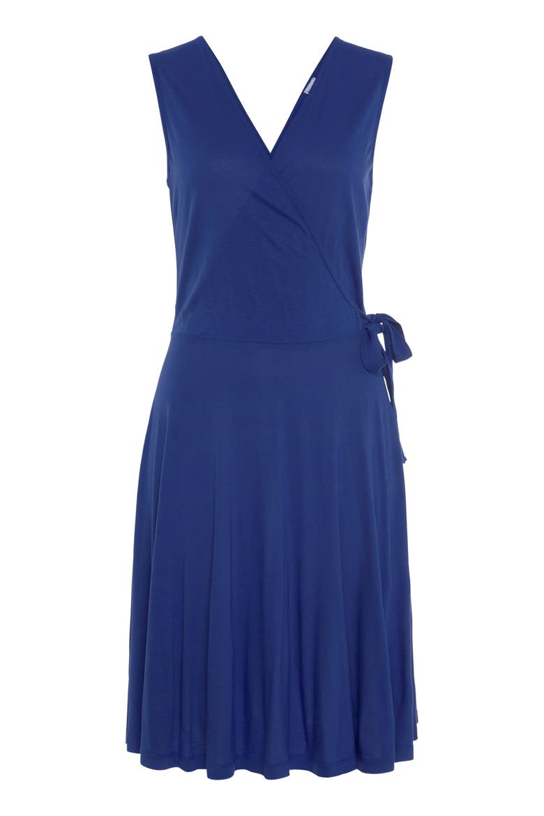 Sleeveless Wrap Look Dress, Alternate, color, blue