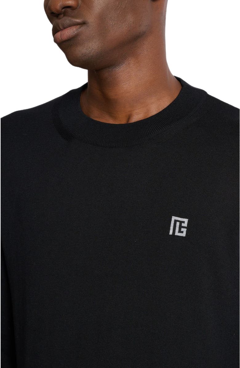 Balmain Fine silk and cotton jumper, Alternate, color, Black