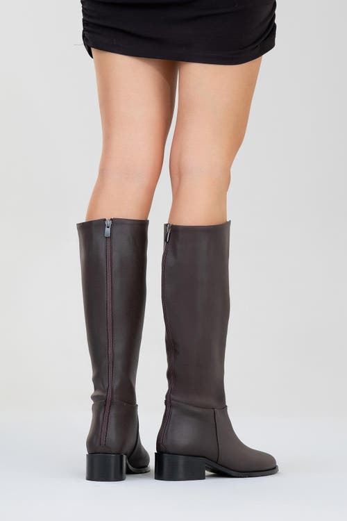 Prologue Shoes Svetlo Back Zip Knee High Boot In Brown
