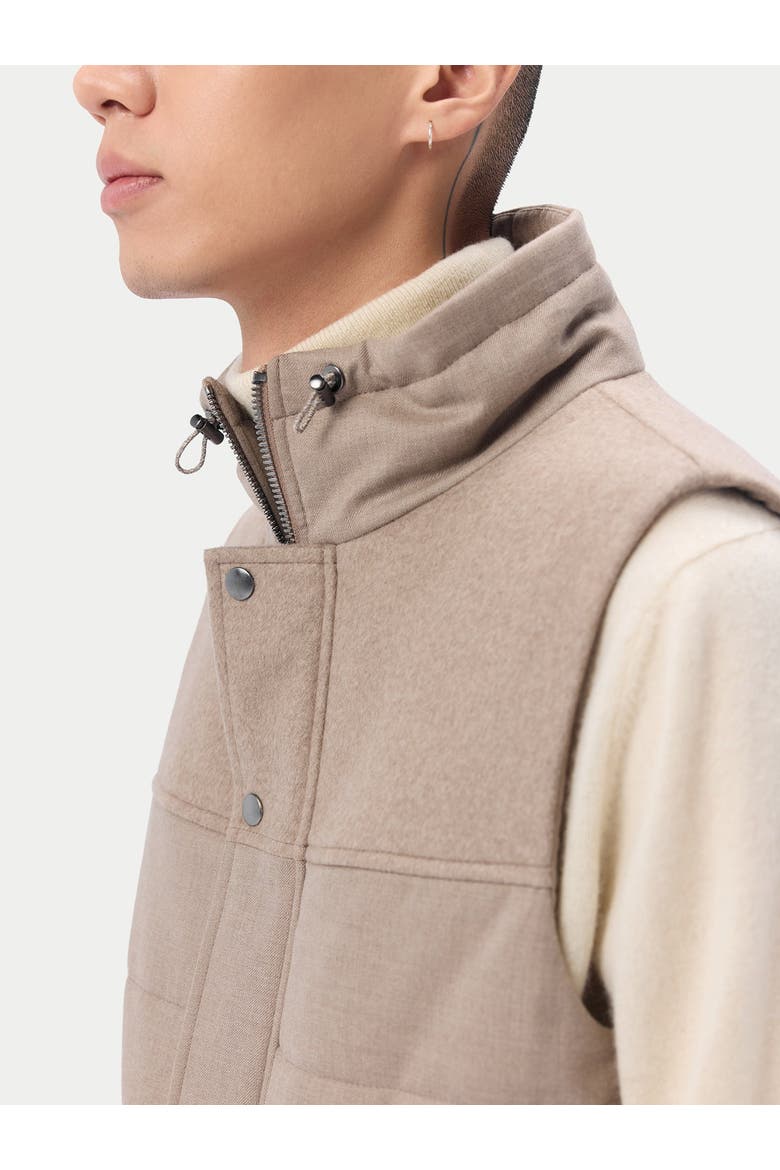Drawstring Collar Cashmere Vest, Alternate, color, taupe