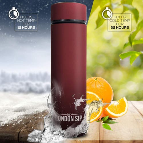 London Sip Infuser Bottle 16oz In Red