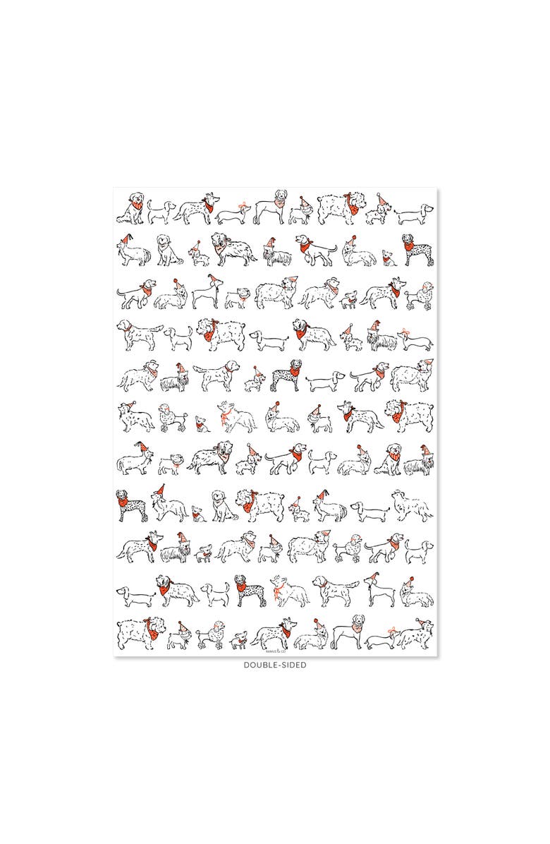 Ramus & Co Eight Sheets Two-Sided "Party Dogs" Heavyweight Gift Wrap, Alternate, color, Multicolored