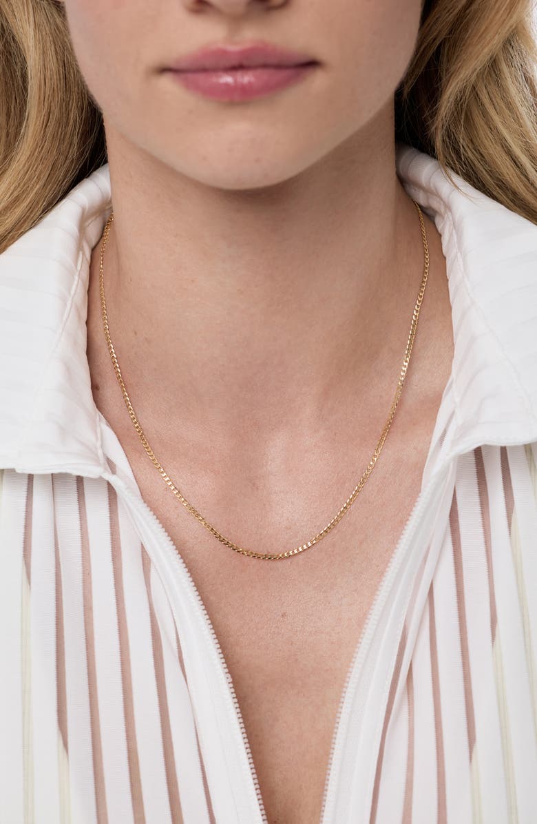 Ana Luisa Solid Yellow Gold - Mini Curb Chain Necklace, Alternate, color, Gold