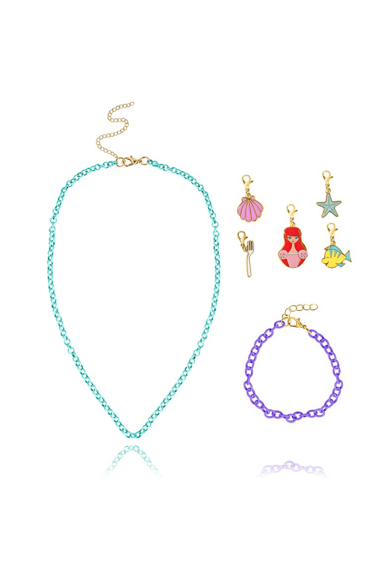 Princess and The Little Mermaid Necklace, Bracelet, and Charms Set, Main, color, Multi