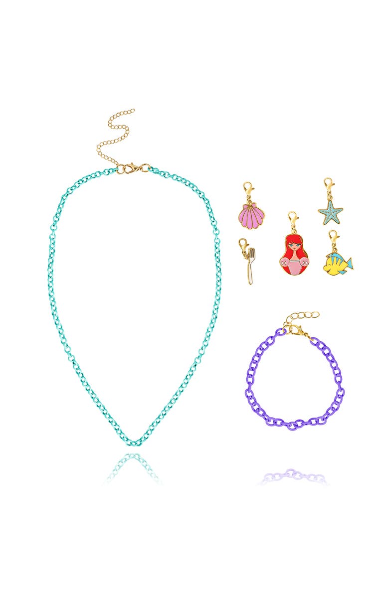 Disney Princess and The Little Mermaid Necklace, Bracelet, and Charms Set, Main, color, Multi