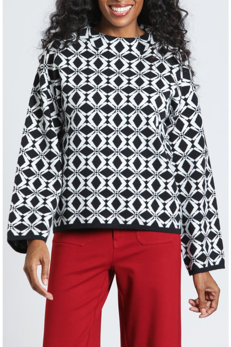 Funnel Neck Pullover Sweater, Main, color, MONOCHROME