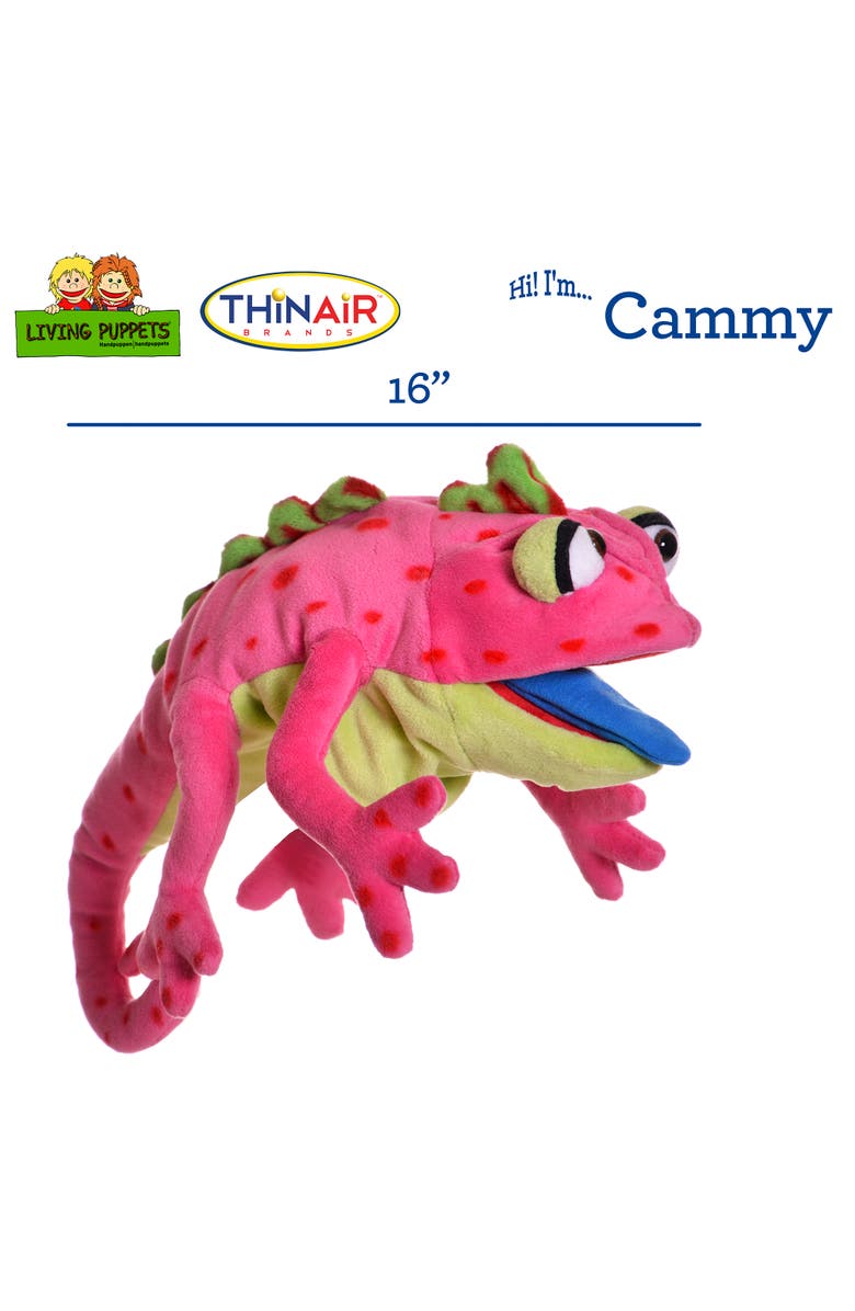 Living Puppets Cammy The Pink Chameleon 16 Inch Plush Hand Puppet, Alternate, color, Pink