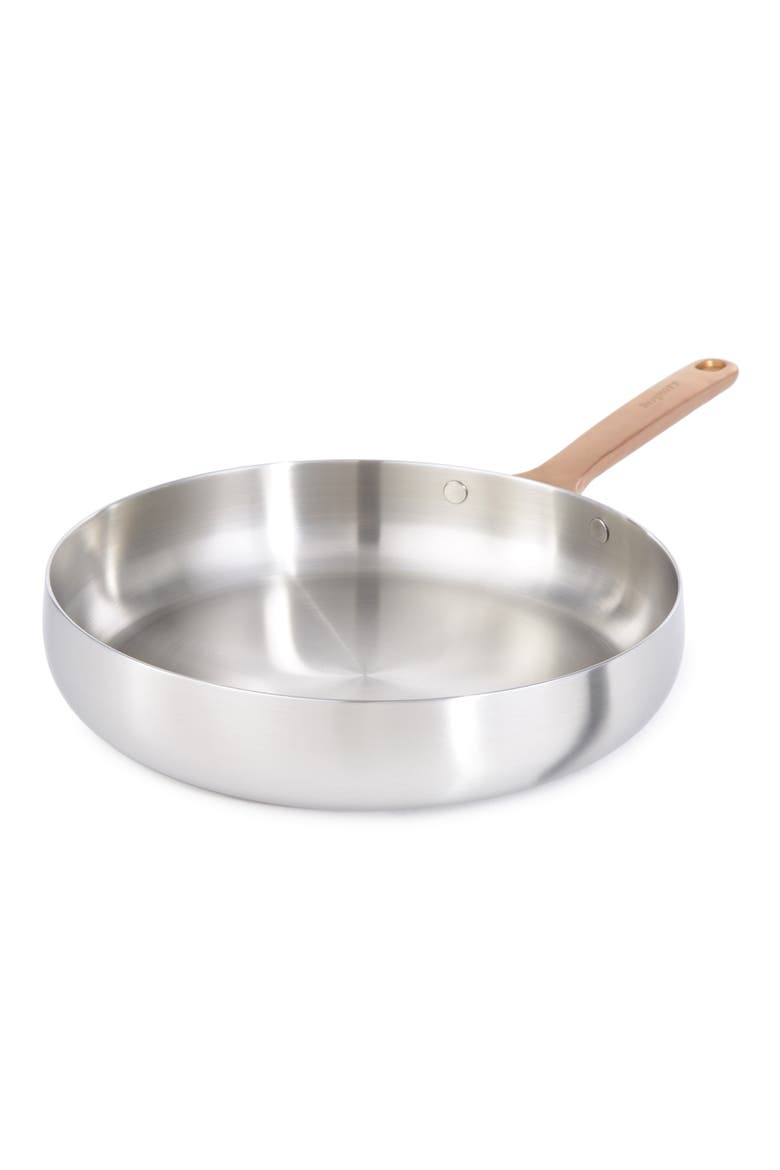 Belly Tri-Ply Stainless Steel Skillet, Main, color, WARM BLUSH