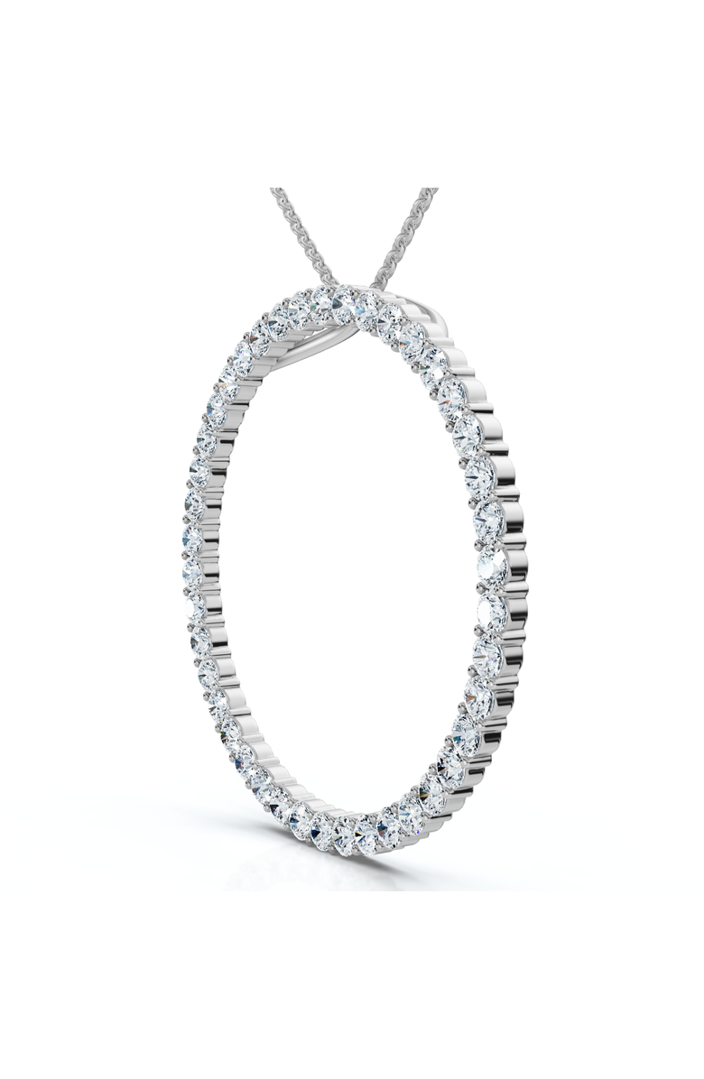 Bliss Diamond 1Ct TW Circle Diamond Pendant 18" Necklace Lab Grown 1" Tall, Alternate, color, Silver