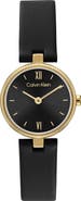 Calvin Klein Gleam Leather Strap Watch, 24mm