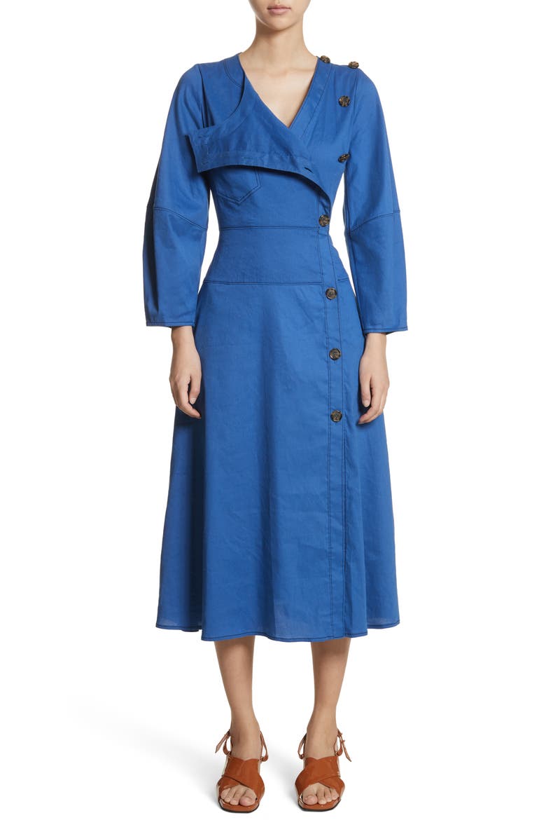 Michaela Linen Dress, Main, color, LINEN BLUE