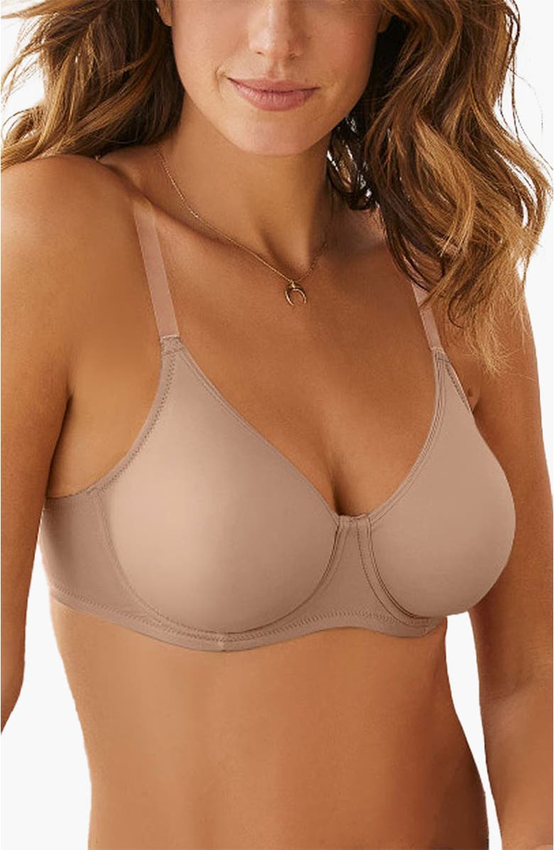 LASCANA Clear Strap Underwire T-Shirt Bra Size 44D, Main, color, Toffee