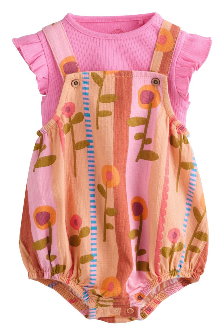 Floral Romper & Bodysuit Set, Main, color, PINK