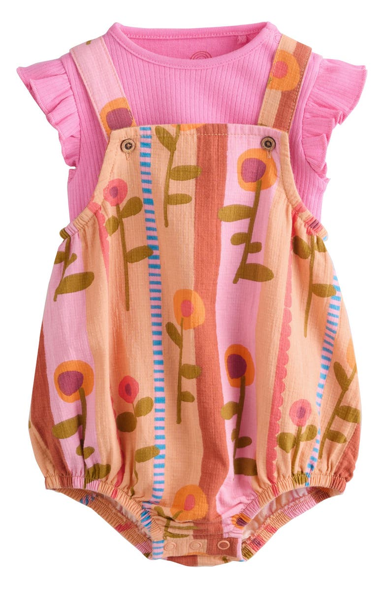 NEXT Floral Romper & Bodysuit Set, Main, color, Pink
