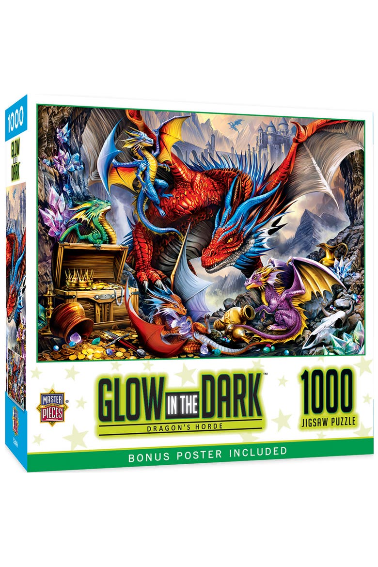 Glow in the Dark Dragon 1000pc Puzzle, Main, color, Multicolor