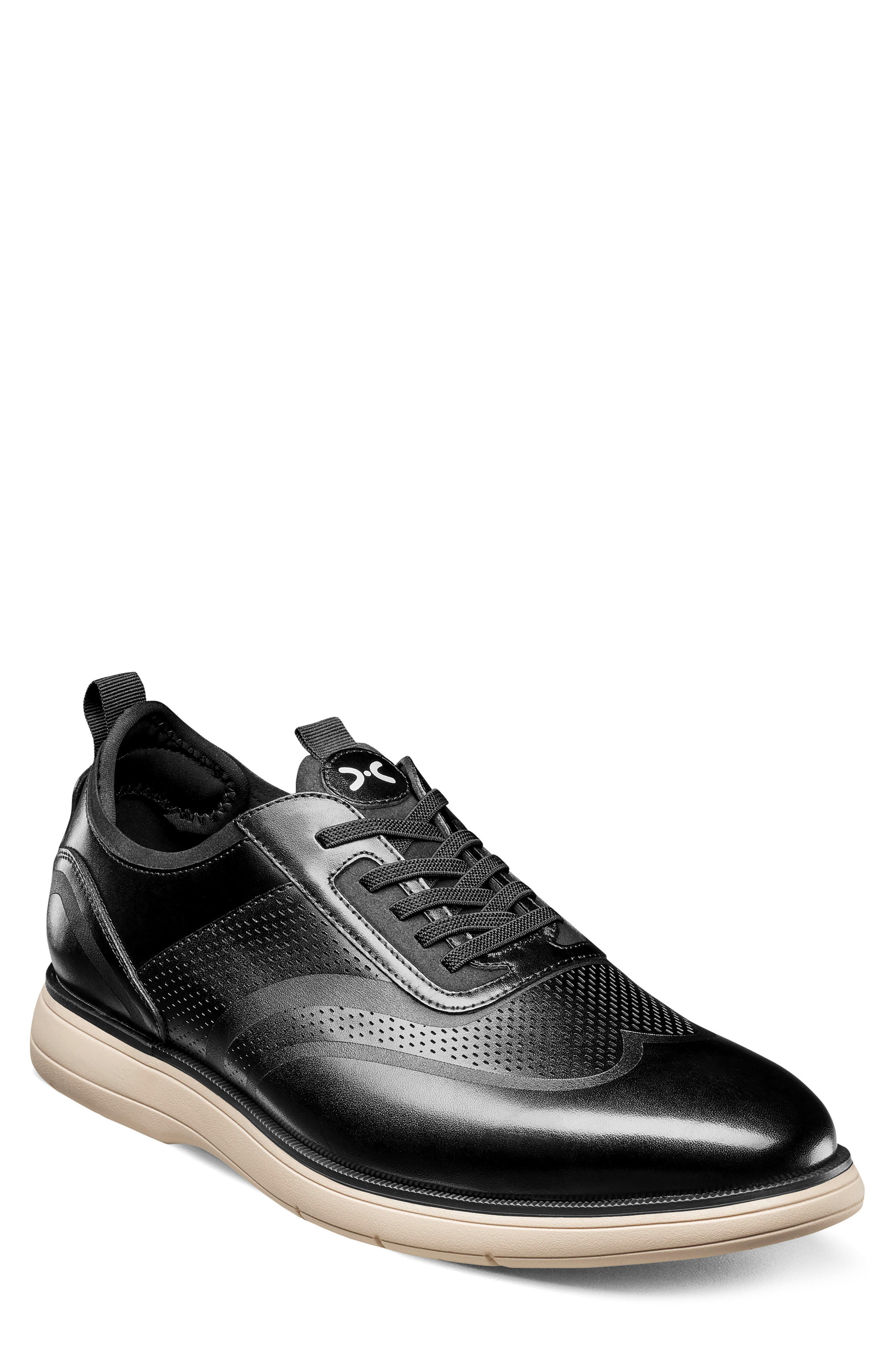 Stacy Adams Edgewood Wingtip Sneaker, Main, color, Black
