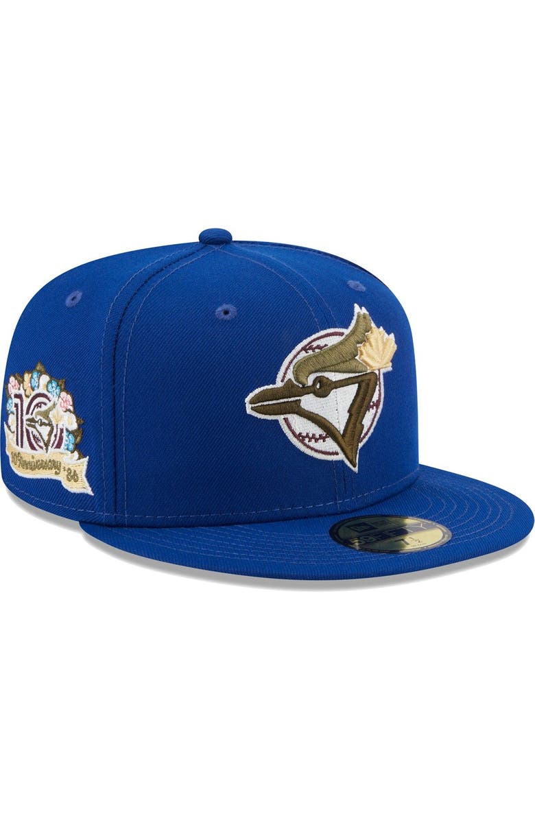 New Era Men's New Era Blue Toronto Blue Jays 10th Anniversary Spring Training Botanical 59FIFTY Fitted Hat, Main, color,