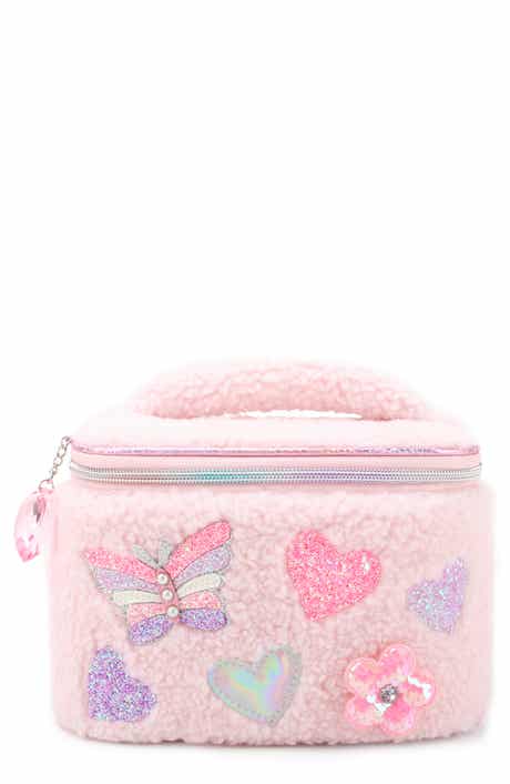 OMG Accessories Kids' Butterfly Faux Fur Train Case