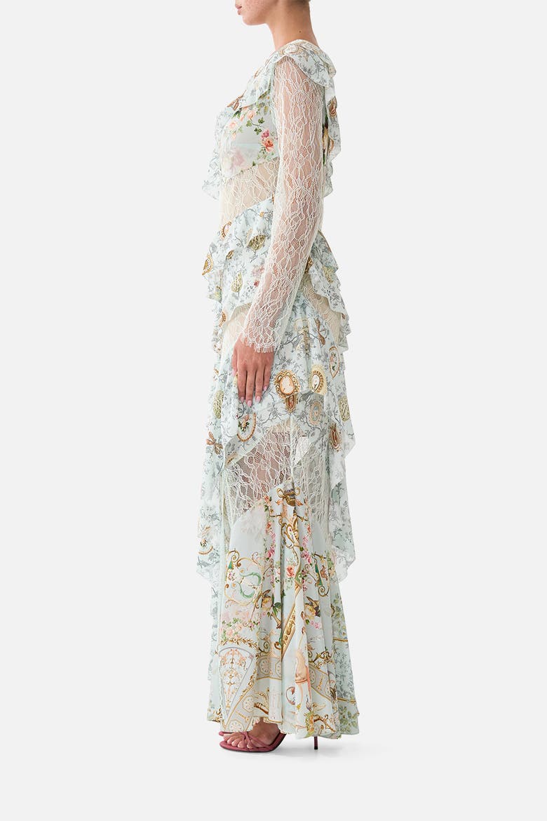 Asymmetric Frill Panelled Dress, Alternate, color, Wildflower Wunderland