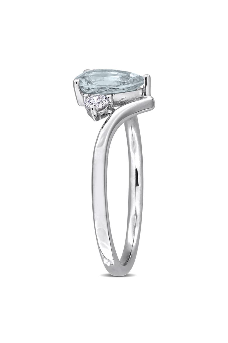 Aquamarine & Diamond Engagement Ring 14k, Alternate, color, Aquamarine
