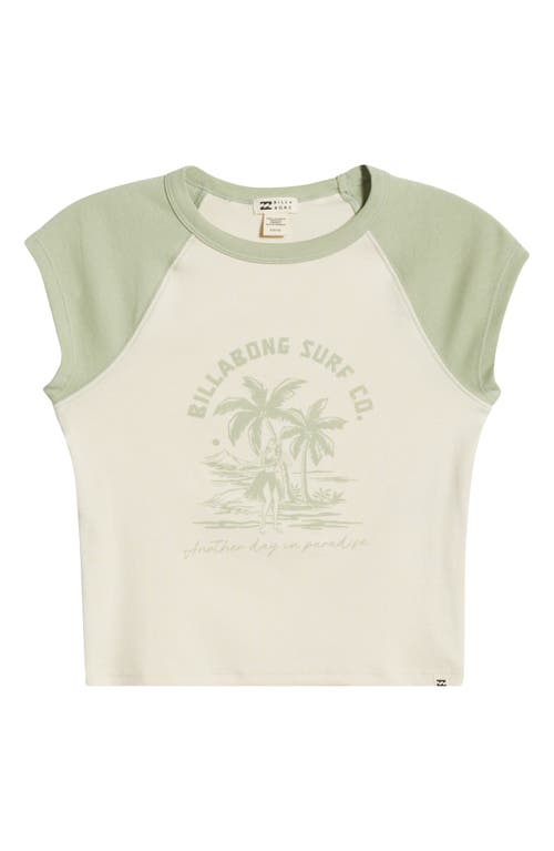 Shop Billabong Paradise Colorblock Cotton Graphic T-shirt In Pistachio