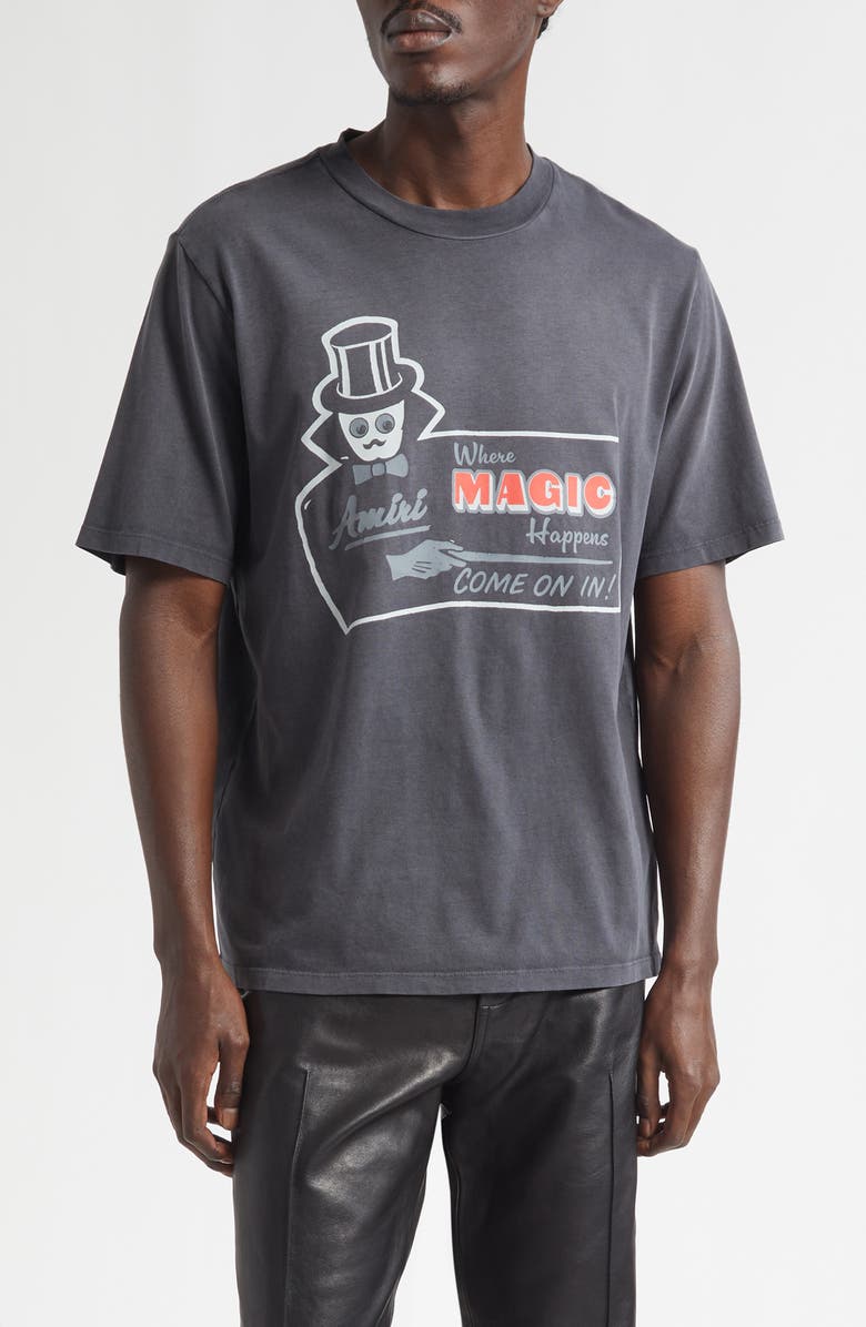 AMIRI Oversize Magic Graphic T-Shirt, Main, color, Black