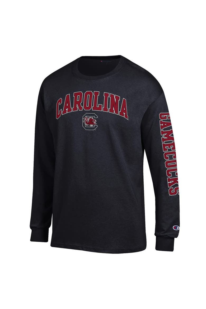 Men's Champion  Black South Carolina Gamecocks Arch Over Logo 2-Hit Long Sleeve T-Shirt, Alternate, color, Black