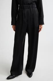 Jil Sander Pleated Satin Wide Leg Pants