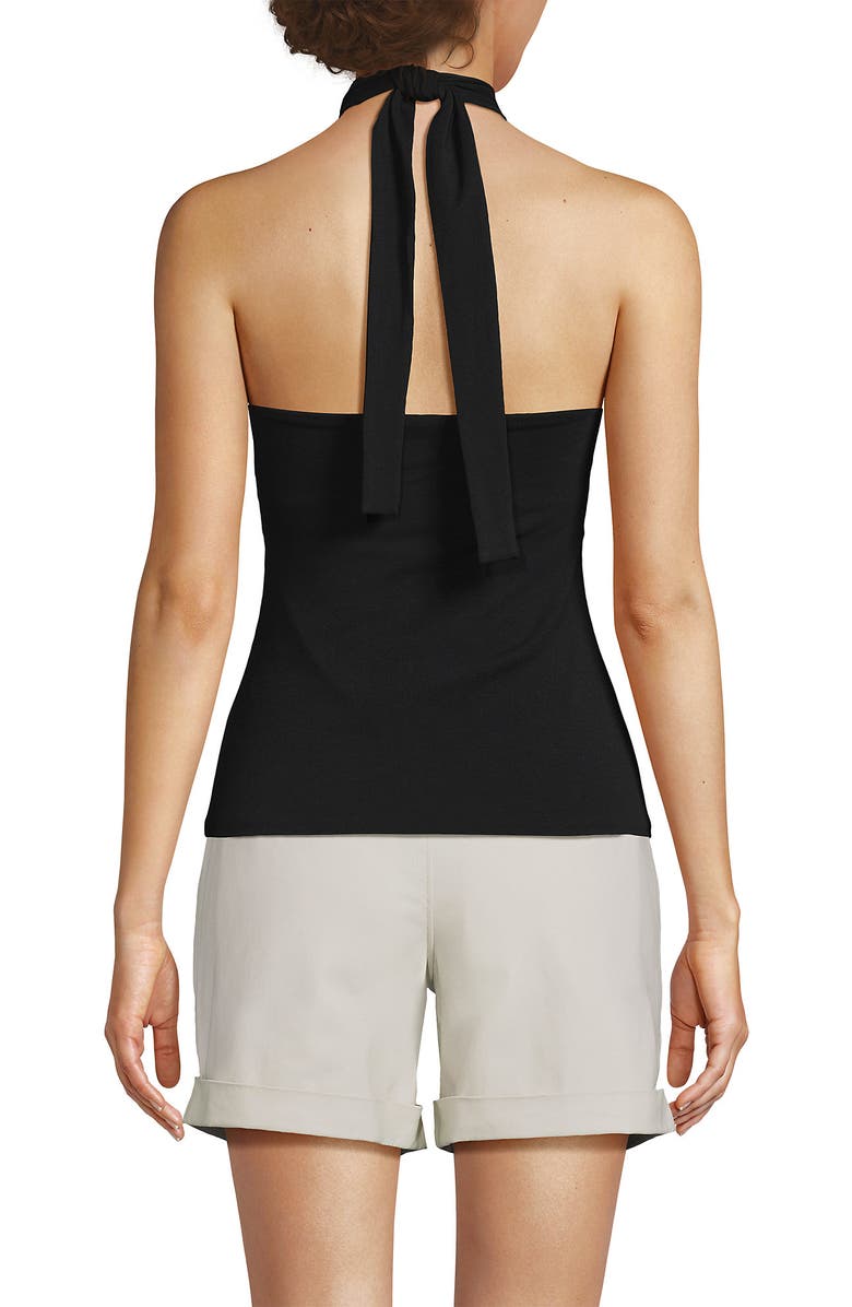 Lands' End Slender Twist Front Halter Top, Alternate, color, Black