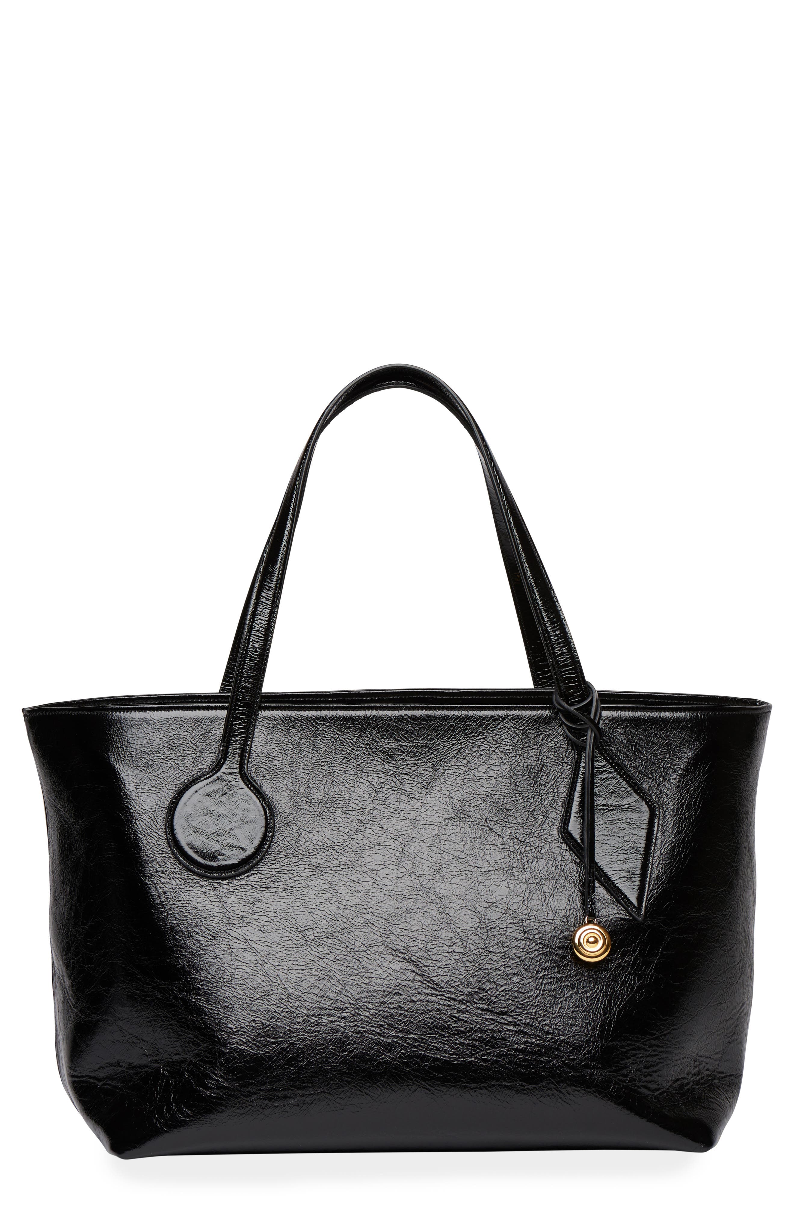 LIFFNER Large Sprout Leather Tote, Main, color, Black