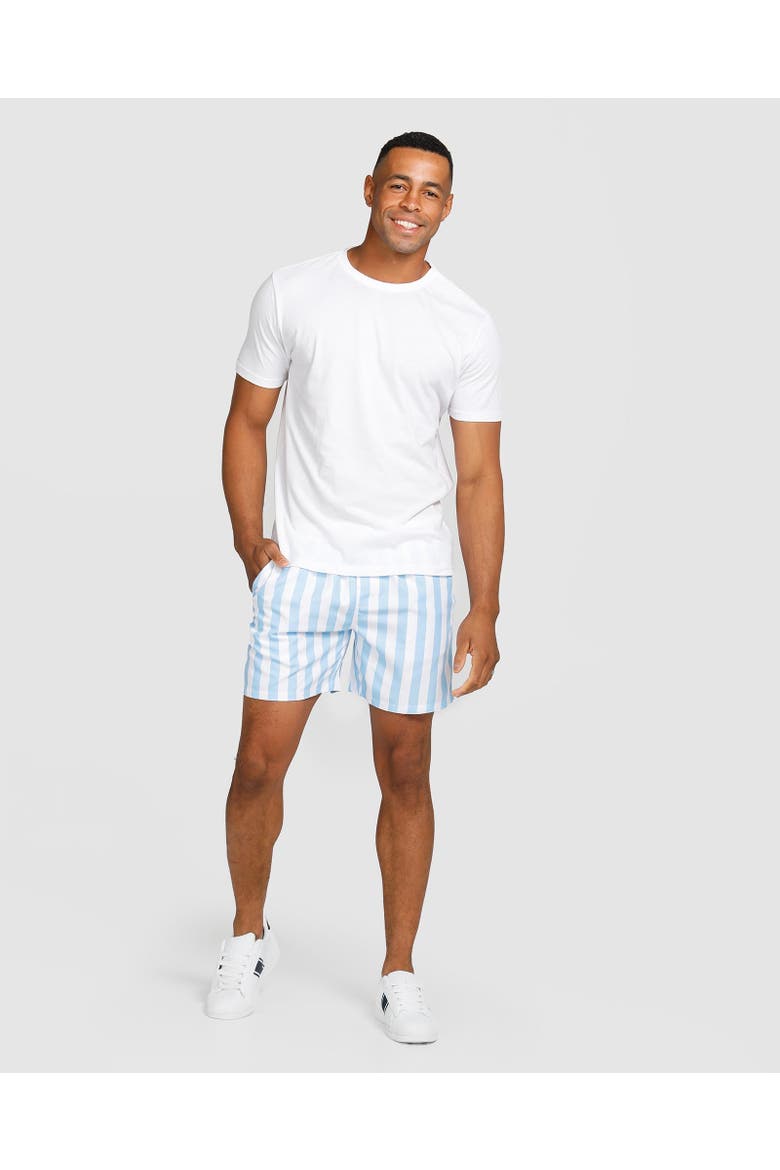 Mykonos Swim Short, Alternate, color, Pastel Blue & White Stripe
