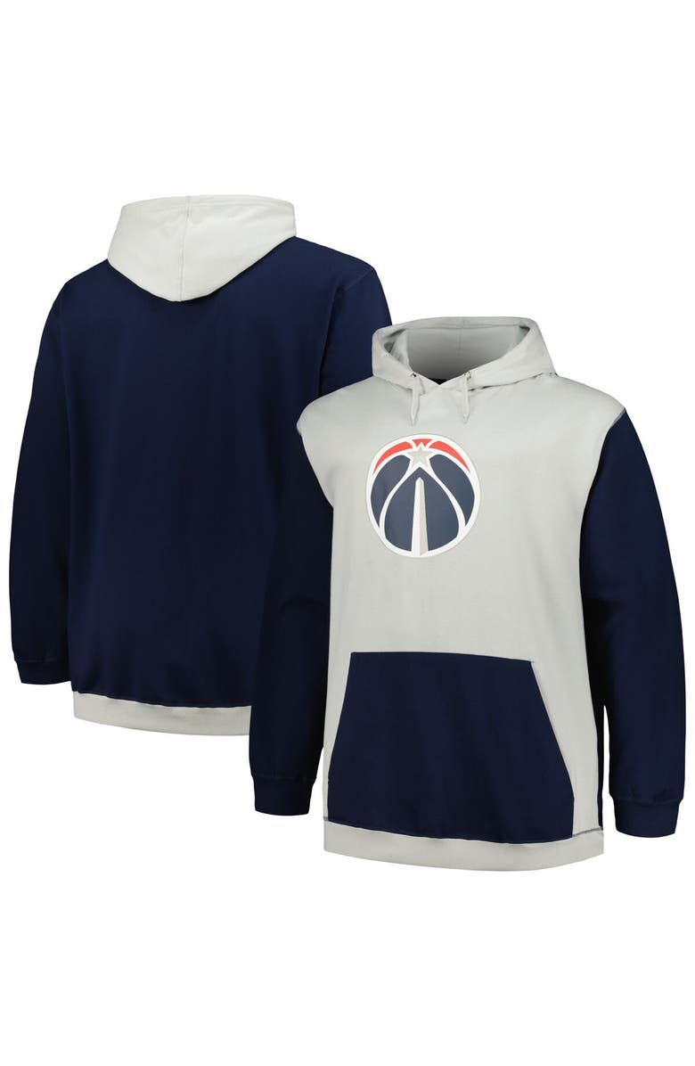 FANATICS Men's Fanatics Branded Navy/Silver Washington Wizards Big & Tall Primary Arctic Pullover Hoodie, Main, color, Navy