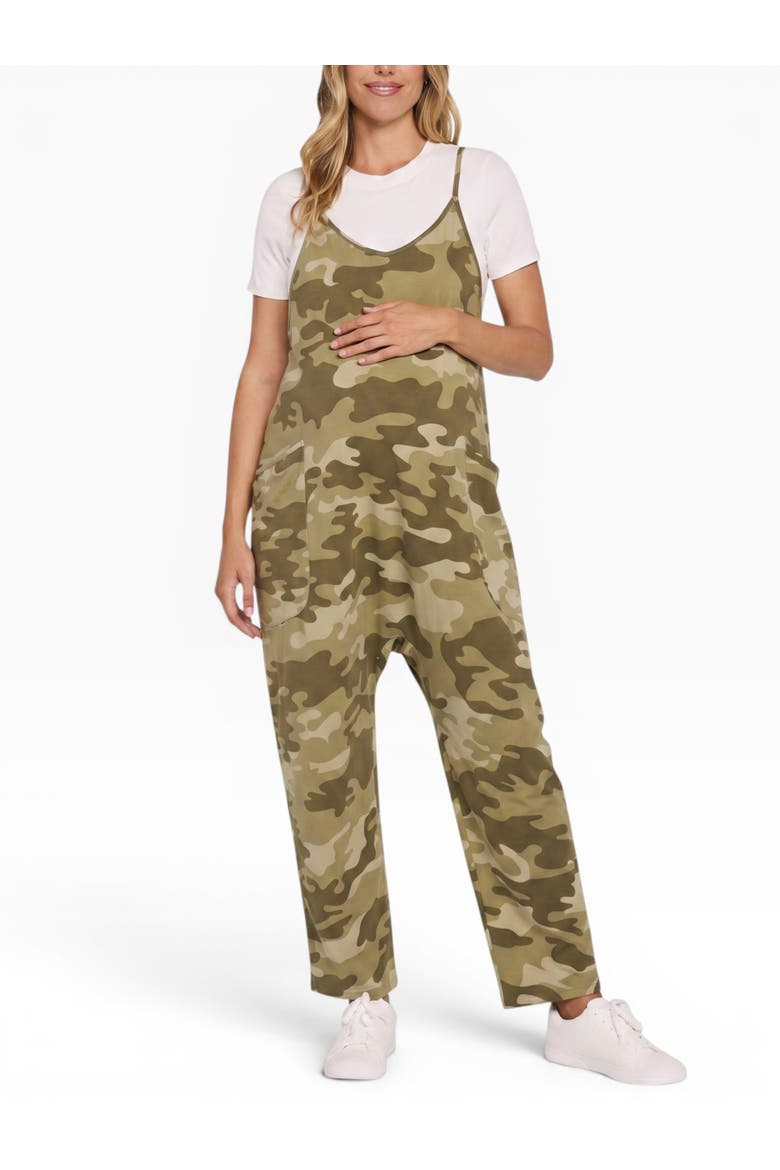 Sleeveless Relaxed Fit Maternity Jumpsuit, Main, color, Camo