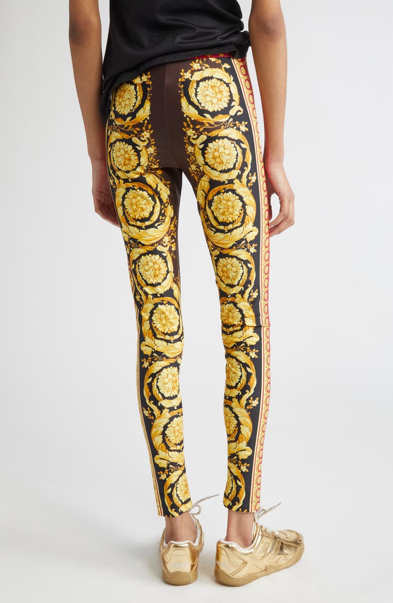 Versace Barocco 92 Leggings, Alternate, color, Parade Red Black